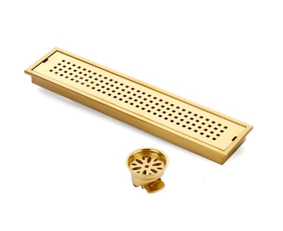 PR-154 Shower Channel Drain Stainless Steel Bathroom Linear Wet Room Commercial Heavy-Duty Grate Tray Water Drainage Spa Hotel Industrial Anti-Slip Rustproof Easy Clean Professional Grade Durable Flush Mount Seamless Finish Modern Design